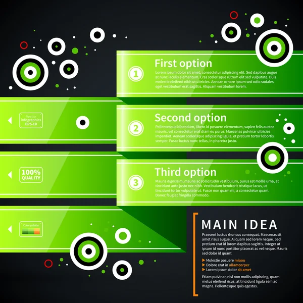 Layout de negócios moderno com formas verdes — Vetor de Stock