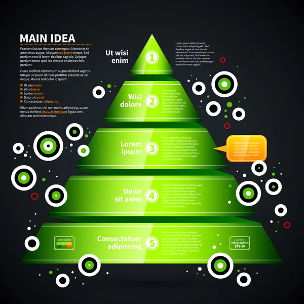 緑色の図形を現代ビジネスのレイアウト — ストックベクタ