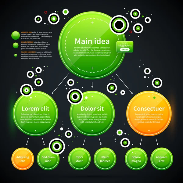 Современная бизнес-планировка с зелеными формами — стоковый вектор