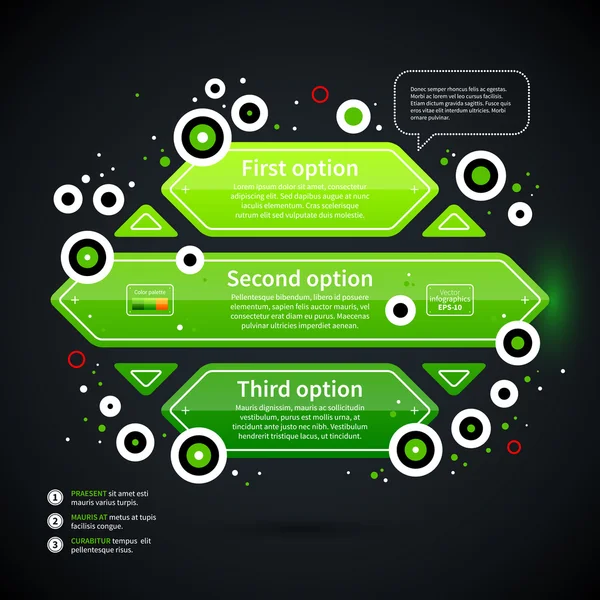 Layout de negócios moderno com formas verdes — Vetor de Stock