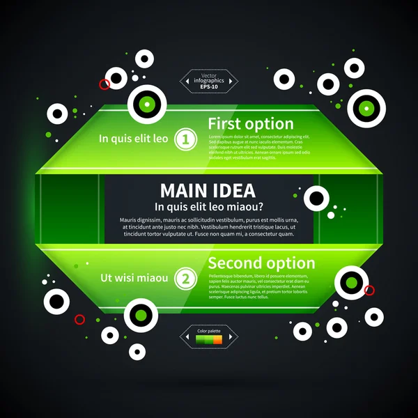 Layout de negócios moderno com formas verdes — Vetor de Stock