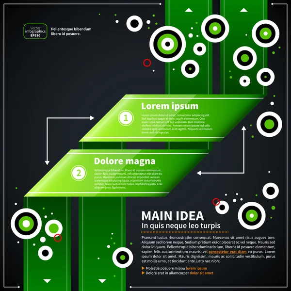 Modern business layout with green shapes — Stock Vector