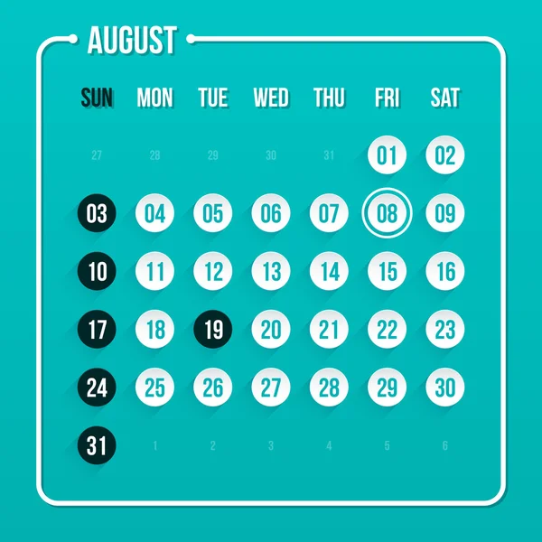 Πρότυπο σύγχρονο ημερολόγιο. — Διανυσματικό Αρχείο