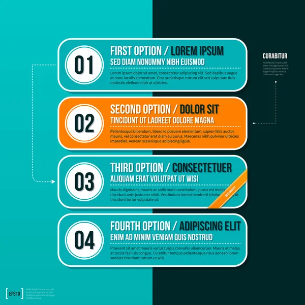 Quatre bannières / options — Image vectorielle