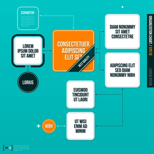 Organigrama moderno — Vector de stock