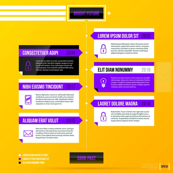 Vertical timeline template — Stock Vector