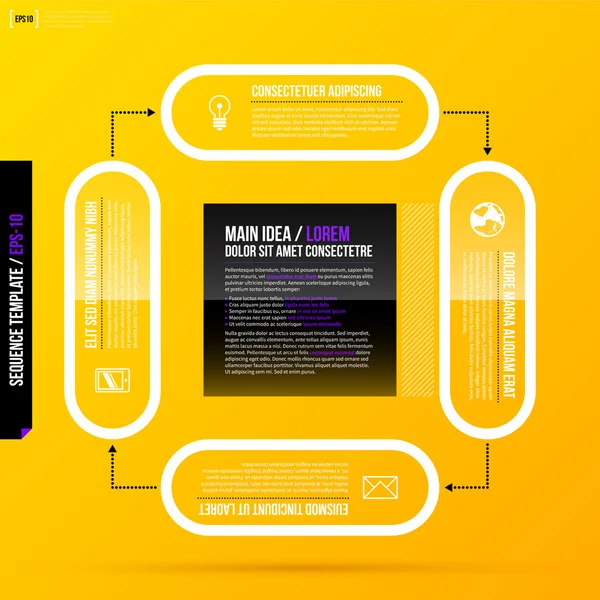 Modelo de ciclo com 4 etapas transparentes — Vetor de Stock