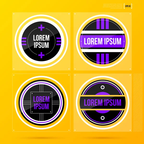 Set van 4 ronde etiketten/badges — Stockvector