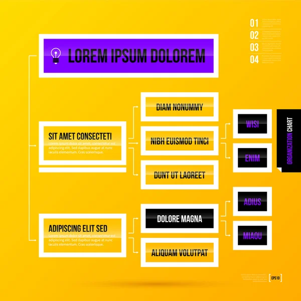 Organization chart template — Stock Vector