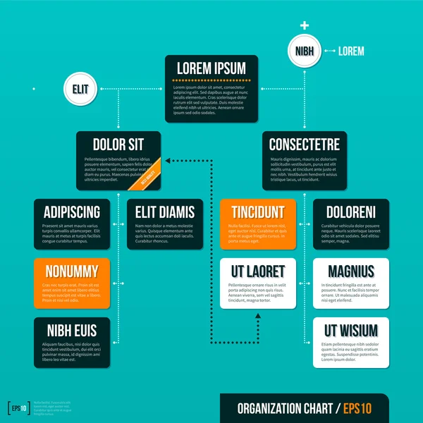 Vorlage für moderne Organigramme — Stockvektor