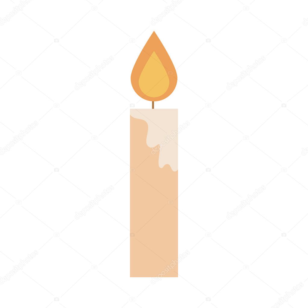 burning candle decoration light flat icon