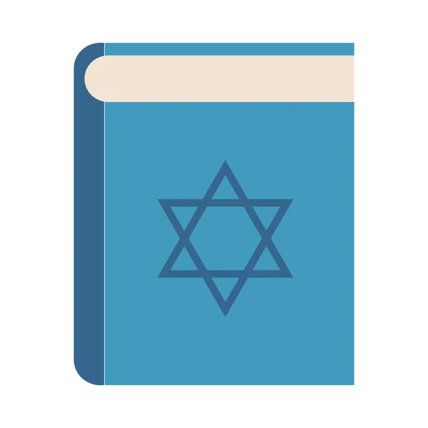 Hanukkah, azul torá libro ritual tradicional plano icono — Archivo Imágenes Vectoriales