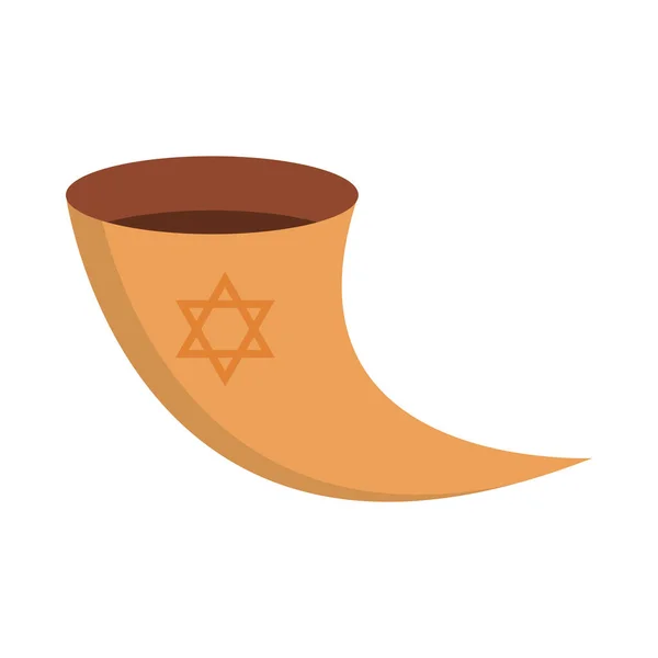 Hanukkah, cornucopia judaísmo cultura símbolo icono plano — Vector de stock