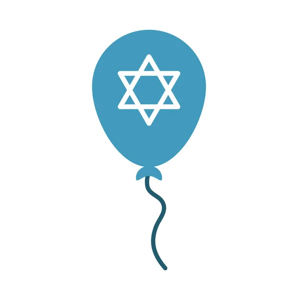 Hanukkah, звезда Давида в шаре украшения плоский значок — стоковый вектор