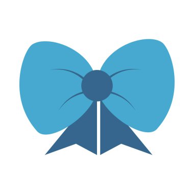 mavi hediye yay süsleme düz simge