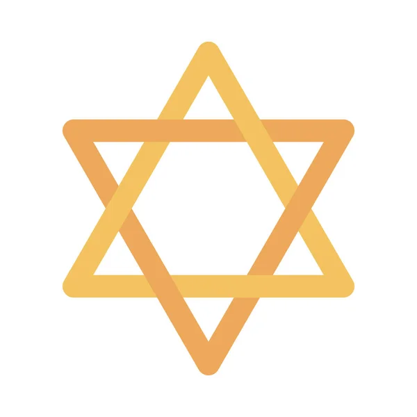Hanukkah, estrella del judaísmo David signo icono plano — Vector de stock