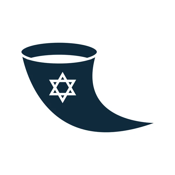 Hanukkah, cornucópia judaísmo símbolo de cultura ícone silhueta —  Vetores de Stock