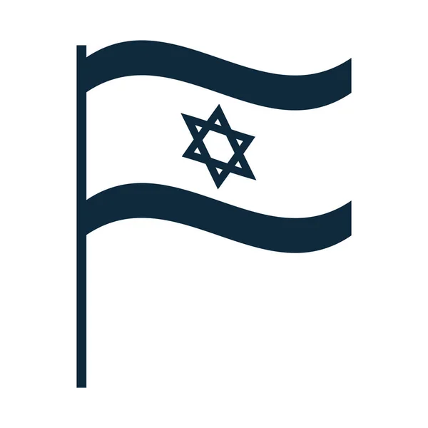 Israel nationale zwaaien vlag symbool silhouet pictogram — Stockvector