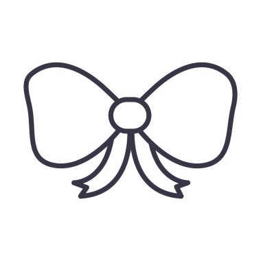 hediye yay kurdele süsleme çizgi simgesi