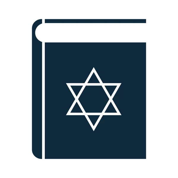 Hanukkah, torah book ritual traditional silhouette icon — Stock Vector