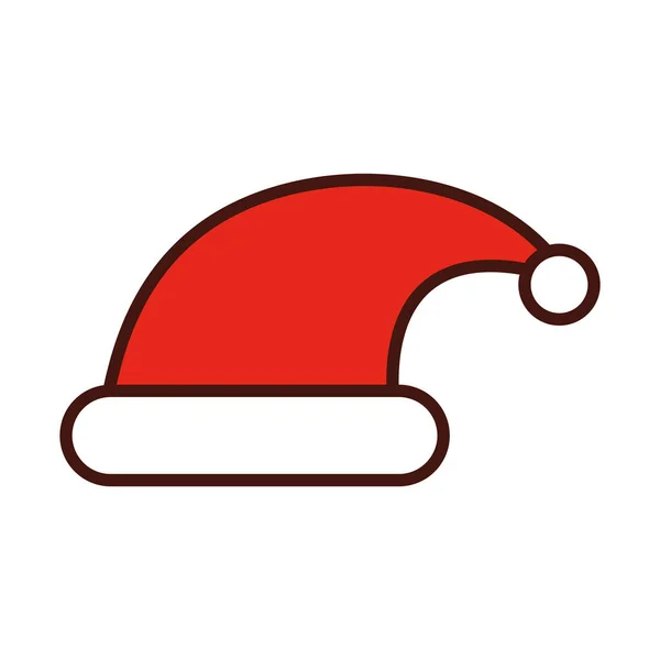 Feliz natal feliz, santa chapéu decoração linha de preenchimento ícone —  Vetores de Stock
