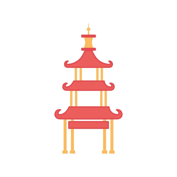 Čínská pagoda orientální prvek barevný design — Stockový vektor