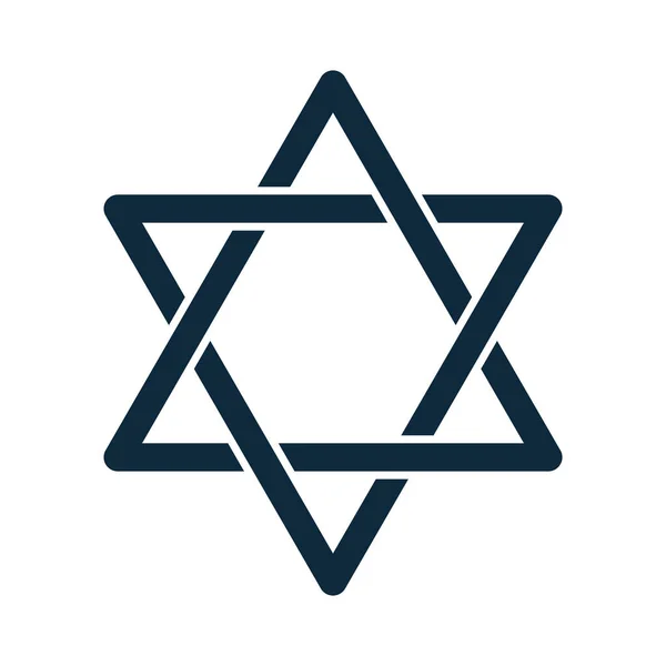 Hanukkah, star of David judaism sign silhouette icon — Stock Vector