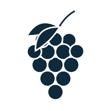 Bir demet üzüm doğası taze siluet simgesi