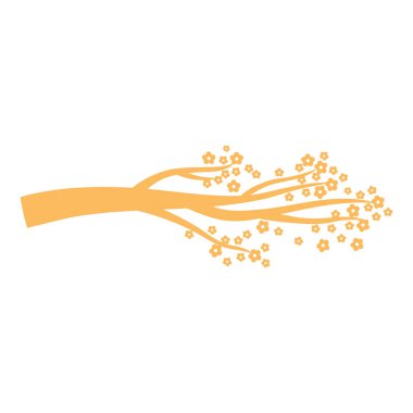 sakura dal ağacı çiçekleri doğuya özgü süsleme çizgisi tasarımı