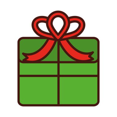 Mutlu Noeller, yeşil hediye kutusu, fiyonk desenli doldurma simgesi