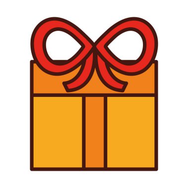 Mutlu Noeller, kurdele çizgisi doldurma ikonu ile paketlenmiş hediye kutusu.