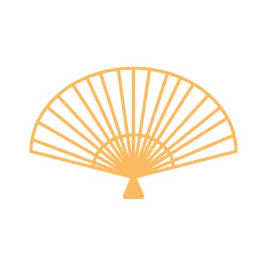 Çince fan oryantal element dekorasyonu çizimi