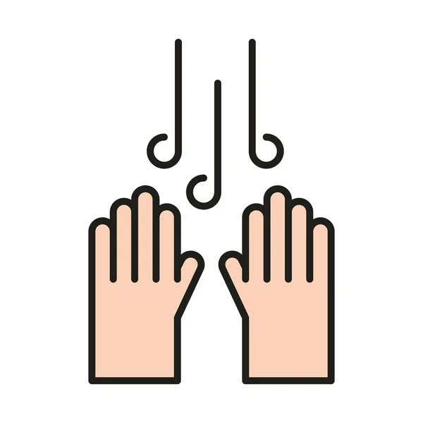 Virusskydd, hålla händerna rena linje och fyll ikonen — Stock vektor