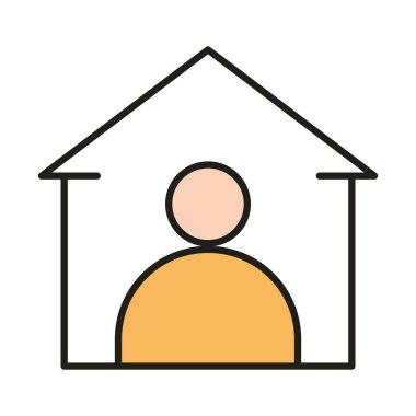 Virüs koruması ve önleme. Ev karantinasında kalın ve simgeyi doldurun.