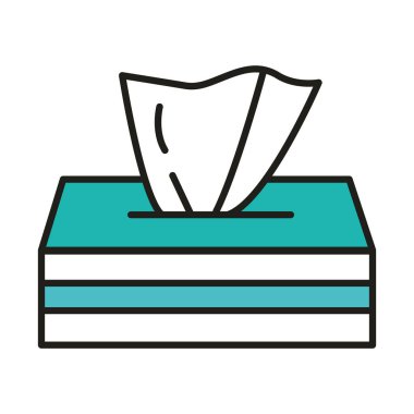 Mendil kutusu tek kullanımlık hijyen hattı ve simgeyi doldur