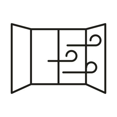 Virüs koruması, taze havalandırma pencere çizgisi simgesi