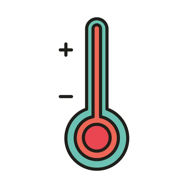 Protezione dal virus, misurazione della linea di temperatura del termometro e icona di riempimento — Vettoriale Stock