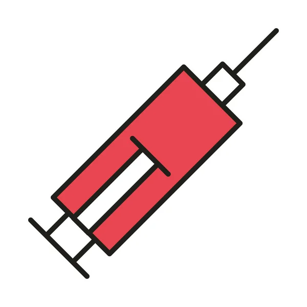 病毒保护疫苗注射器医疗线和填充图标 — 图库矢量图片