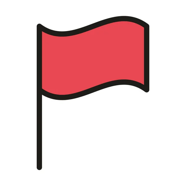 Vlag in pool insignes lineair en vul stijl — Stockvector