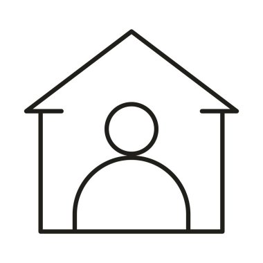 Virüs koruması ve önleme. Ev karantinası çizgi simgesinde kalın.