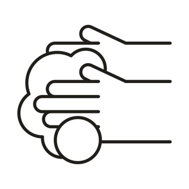 Virüs koruması, ellerinizi yıkama sık sık çizgi simgesi