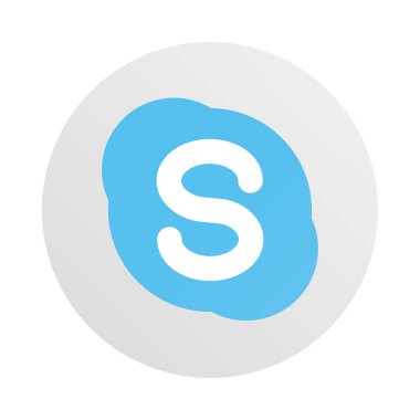 Sosyal medya logosu, skype metni, ses ve video iletişimi