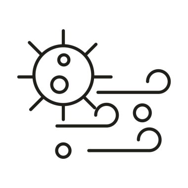 Virüs koruması, rüzgâr çizgisi simgesi ile covid 19 koronavirüs salgını