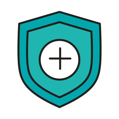 Virüs koruma kalkanı tıbbi önleme hattı ve simgeyi doldur