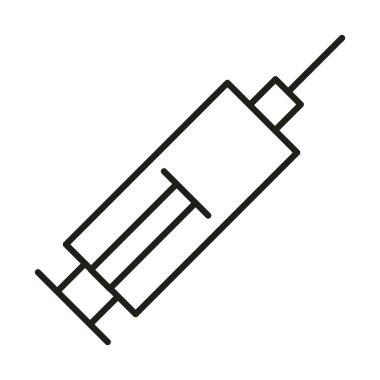 Virüs koruma aşısı şırınga tıbbi çizgi simgesi