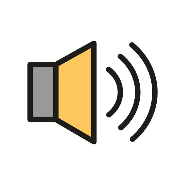 Interfaz de usuario botón de volumen de sonido lineal y estilo de relleno — Vector de stock