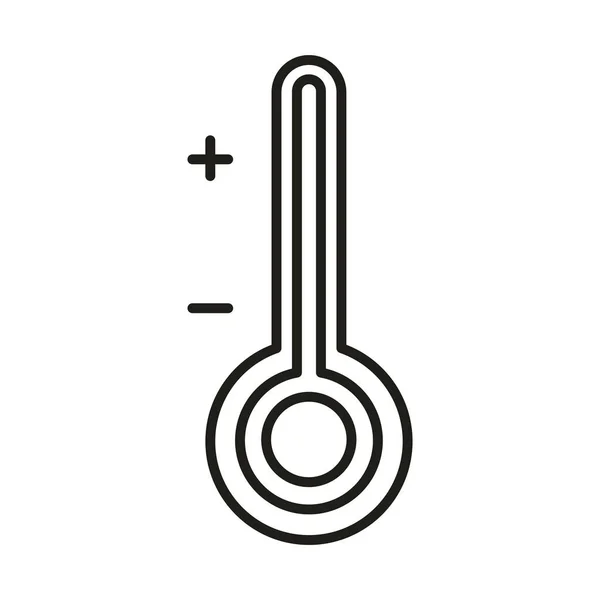 Protection du virus, mesure thermomètre température ligne icône — Image vectorielle