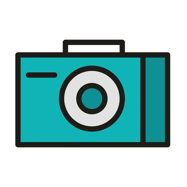 Benutzeroberfläche Fotokameraanwendung linear und Füllstil — Stockvektor
