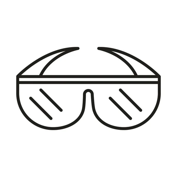 Glasögon skydd och förebyggande tillbehör linje ikon — Stock vektor