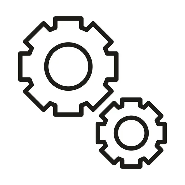 Configuración de interfaz de usuario botón de aplicación de engranaje estilo lineal — Archivo Imágenes Vectoriales